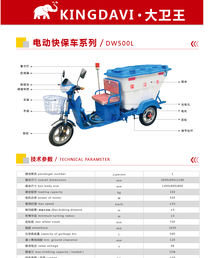 電動(dòng)保潔車DW500L